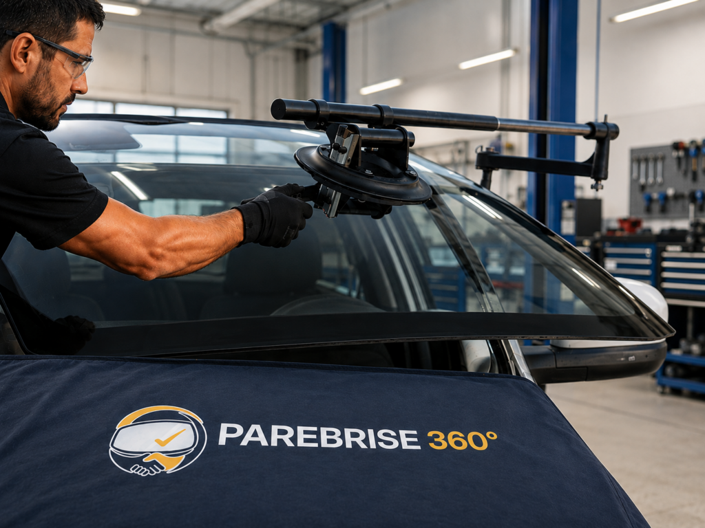 Remplacement de pare-brise Parebrise 360, étape du processus